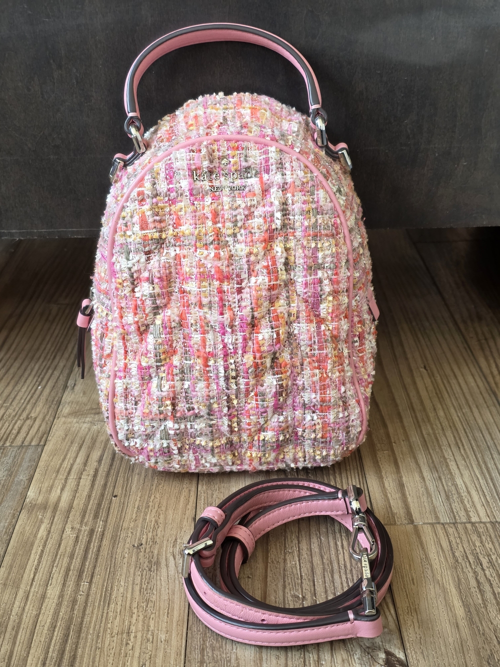 Kate Spade Briar Lane Quilted Tweed Mini Convertible Backpack